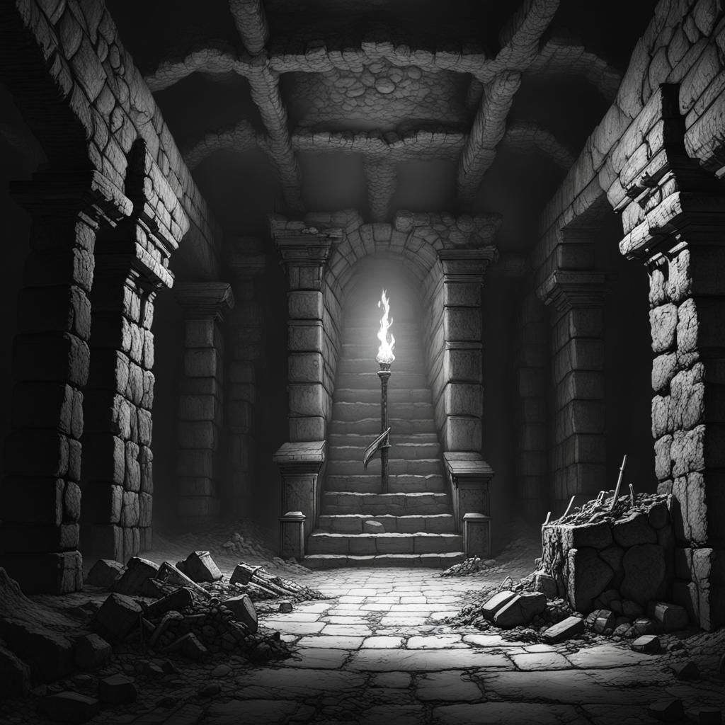 Dark Dungeon Corridor in Disciples III Style