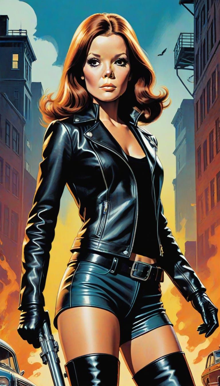 Emma Peel in Leather, Comic Art Style