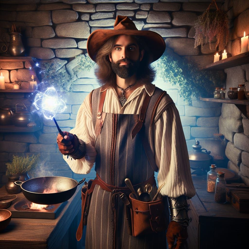 Mystical Middle-Eastern Chef in D&D Portrait
