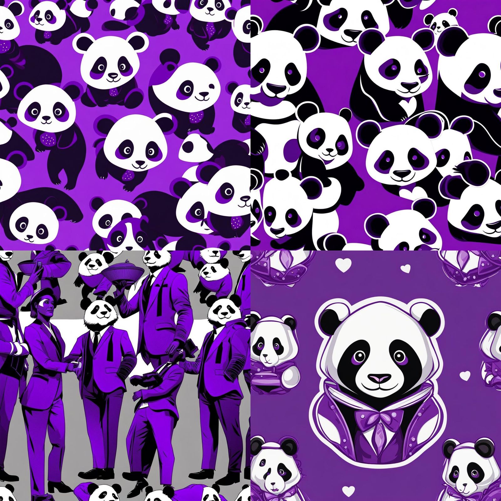 Panda Bear in a Purple Suit