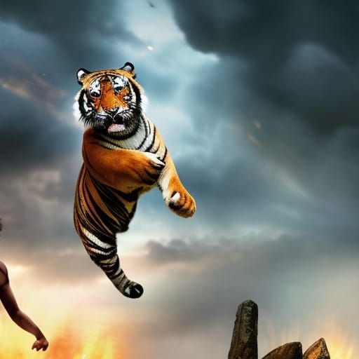Exploding Tiger: A Digital Matte Painting