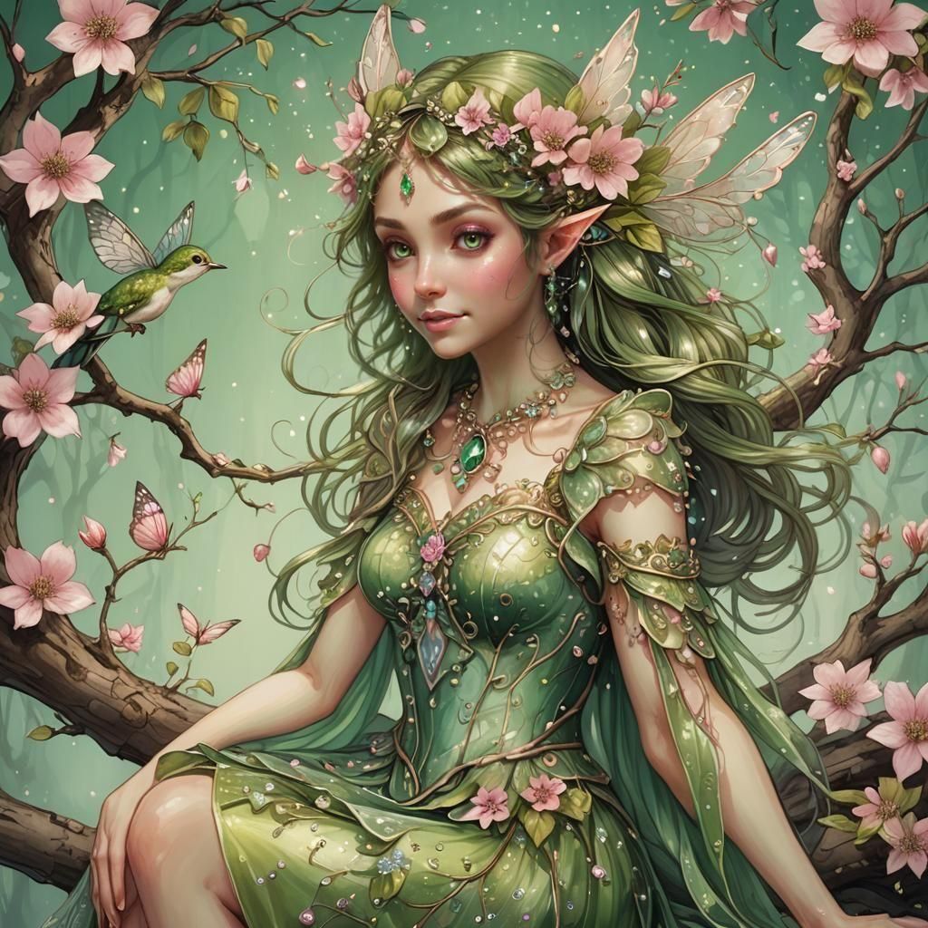 Fantasy Fairy Girl in Detailed Matte Painting