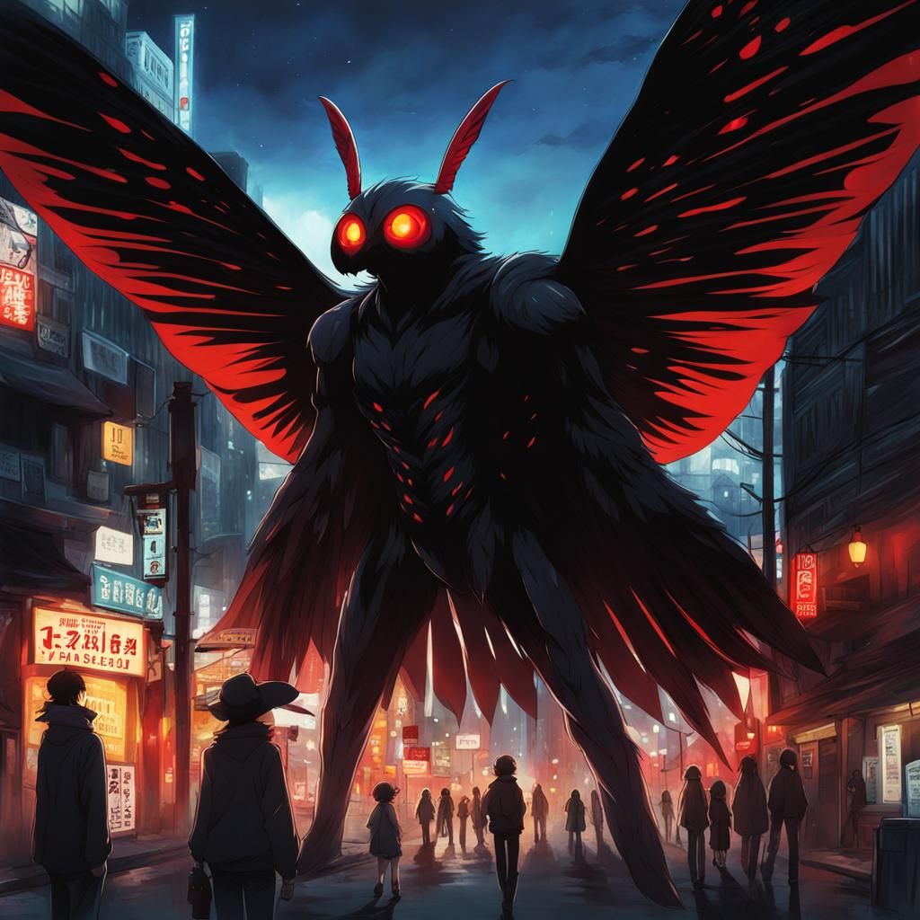 Mothman in Anime Style