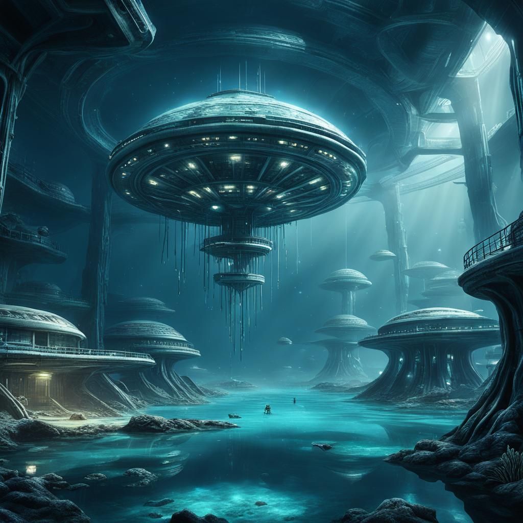 Underwater Alien Facility Concept Art