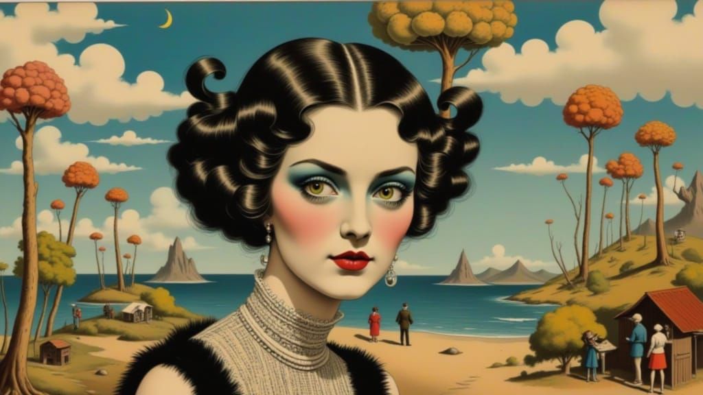 Intense Side-Eye in a Surrealist Dreamscape