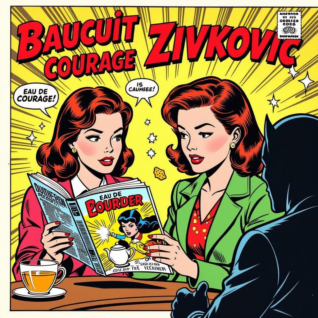 Comic Book Panel Art: Sanja Reads About Biscuit Superheroine
