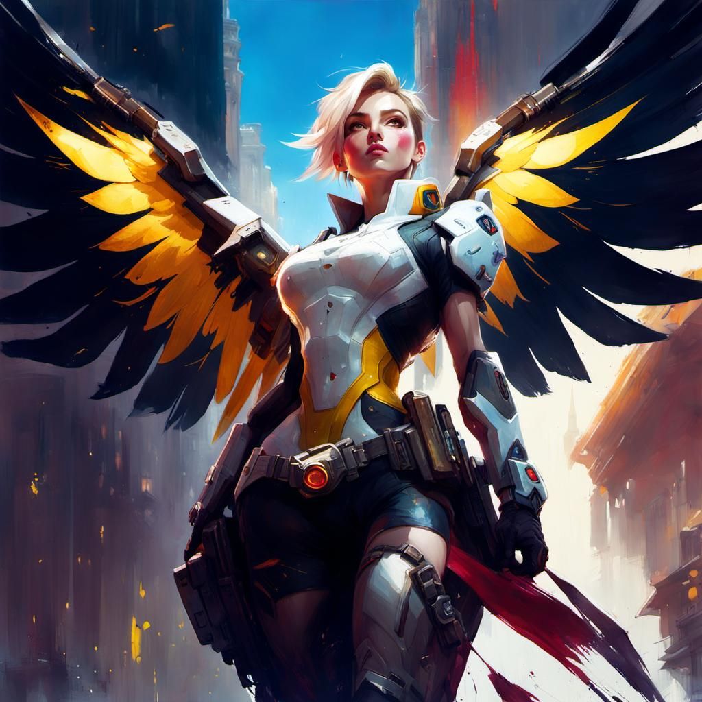 Mercy Overwatch 2 Hero Fine Art Illustration