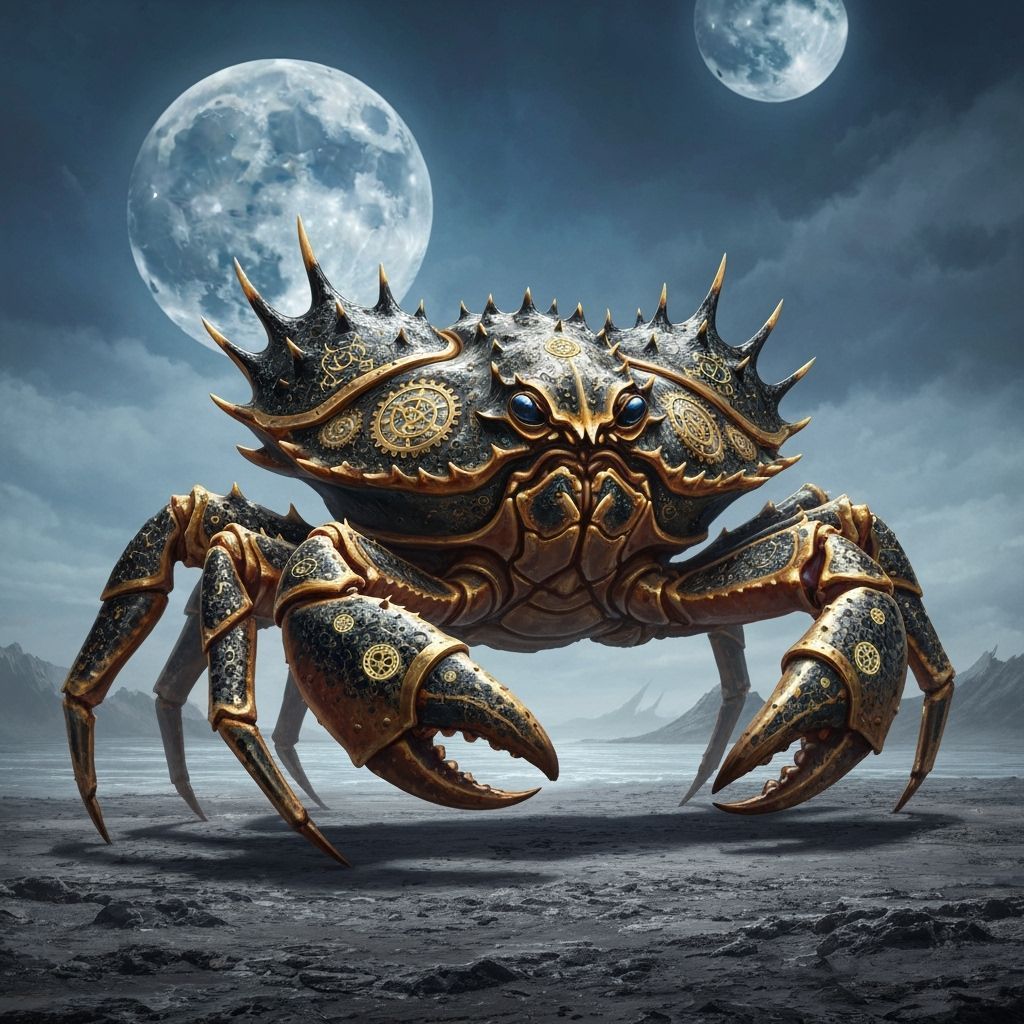 Ancient Clockwork King Crab on Alien Shore