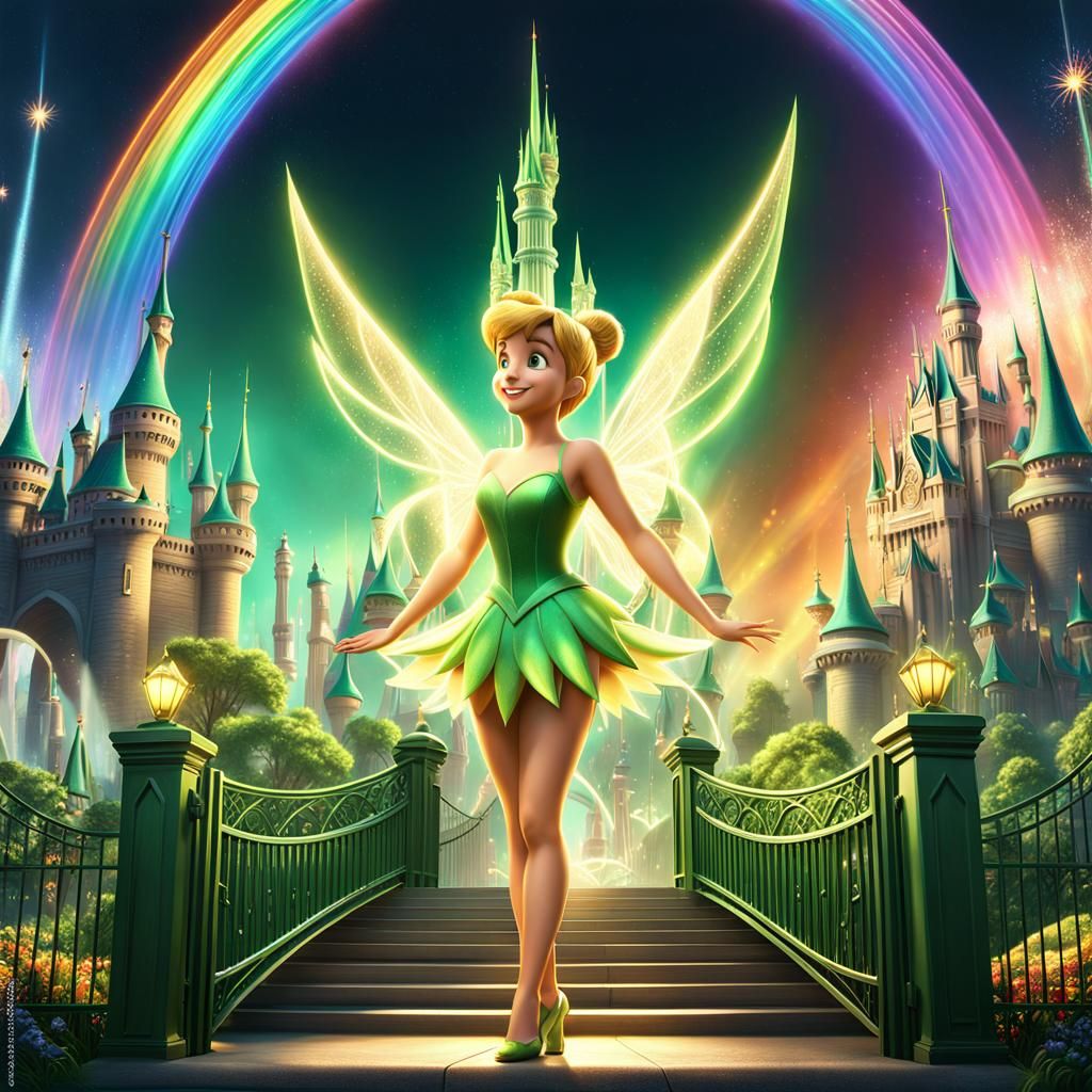 Tinkerbell at Emerald City Gates: Disney Concept Art