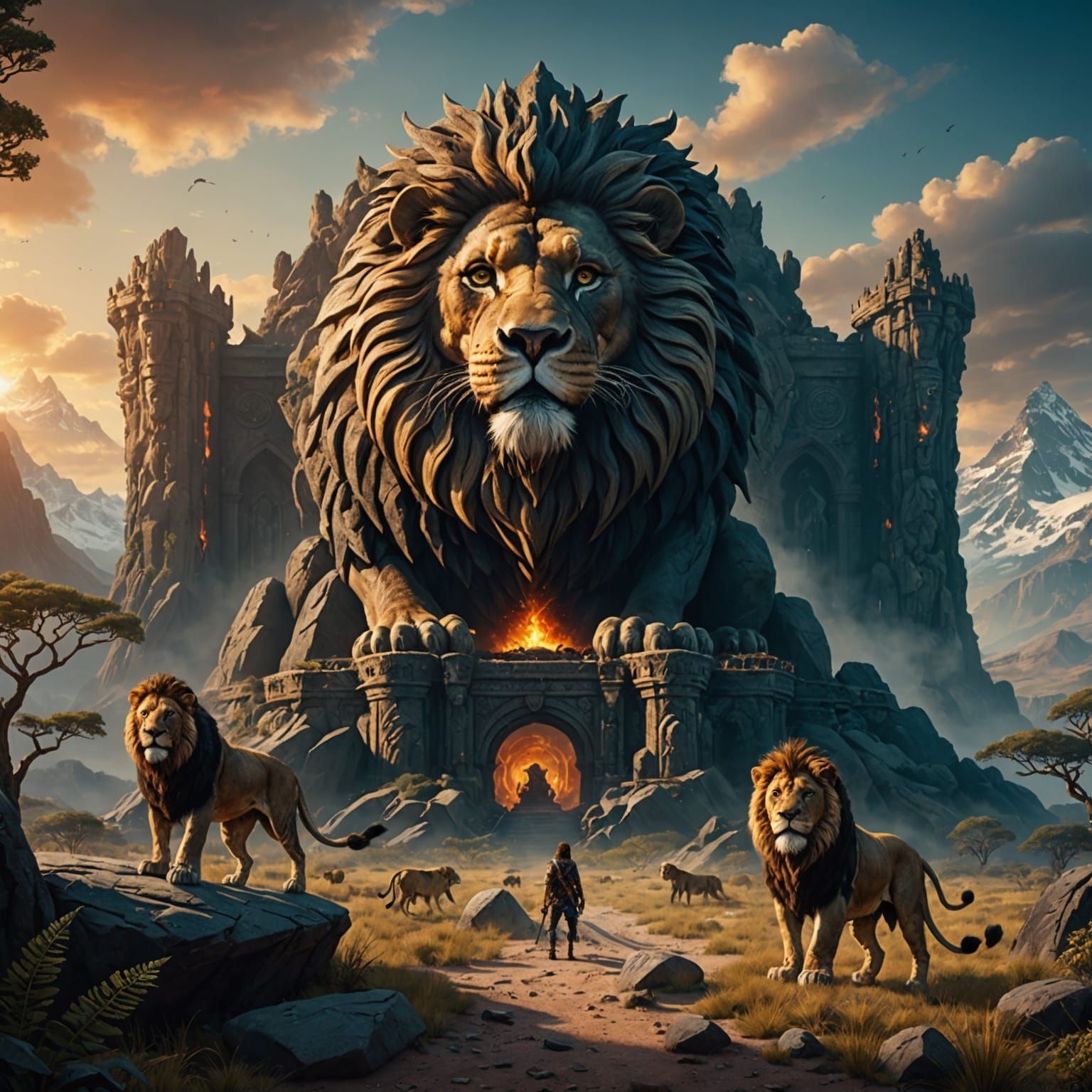 Wild Spirit Rock Album Cover in Matte Painting Style