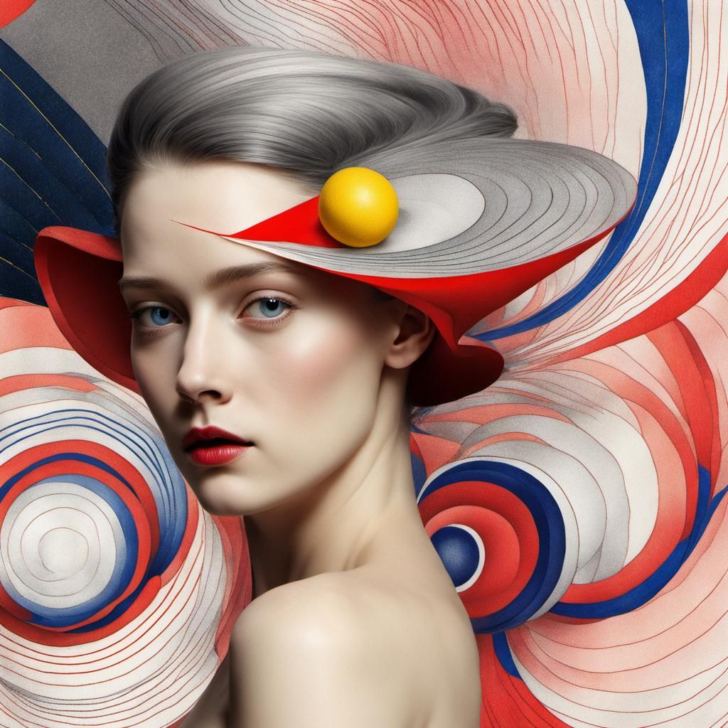 Abstract Angular Painting in Bizarre Maximalist Style