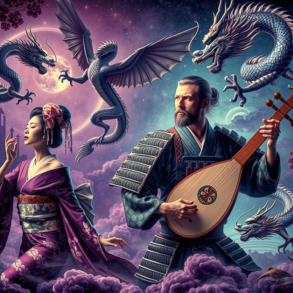 Ethereal Martial Serenade in Deep Purple Hues