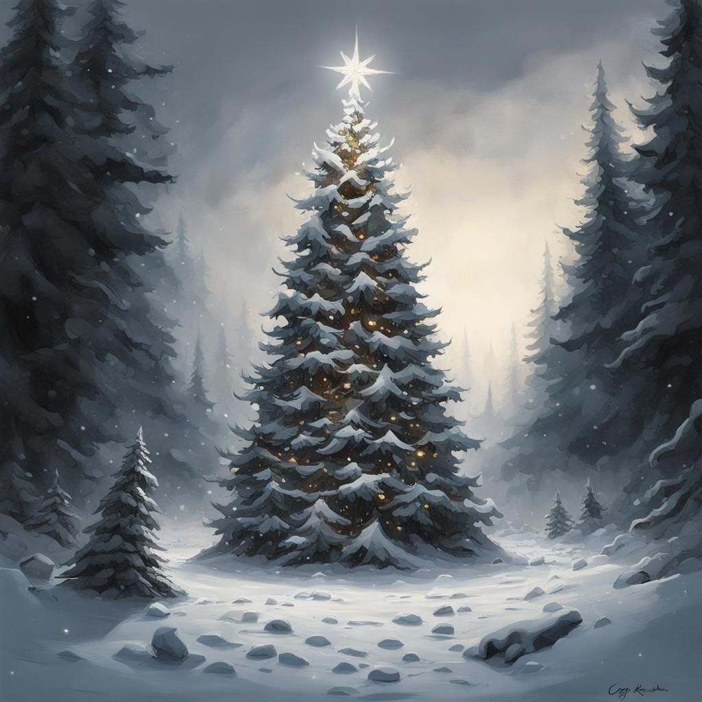 Christmas Tree in Snowy Forest, Sinister Style