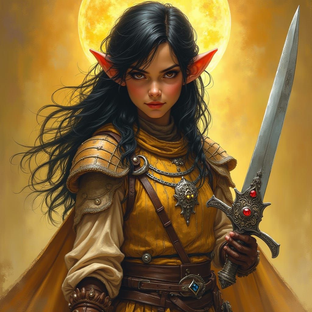 Mysterious Halfling Rogue/Cleric in Earth-Toned Leather Armo...