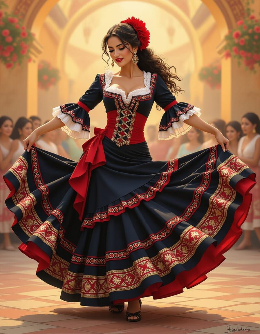 Passionate Flamenco Dancer in Hyper-Realism Style