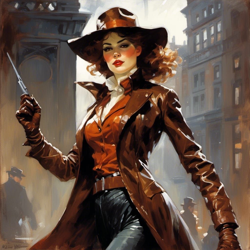 Dramatic Female Villain in Vintage Style