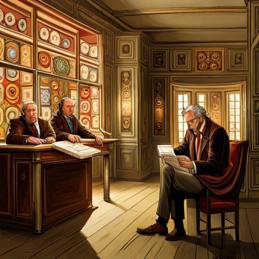 Hellish Politician Sandwich in Alphonse Mucha Style