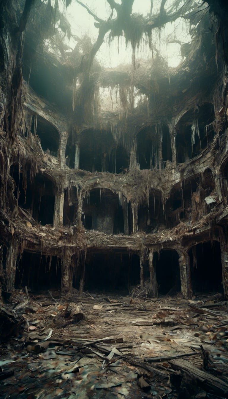 Macabre Empty Stage: Waiting for the Show