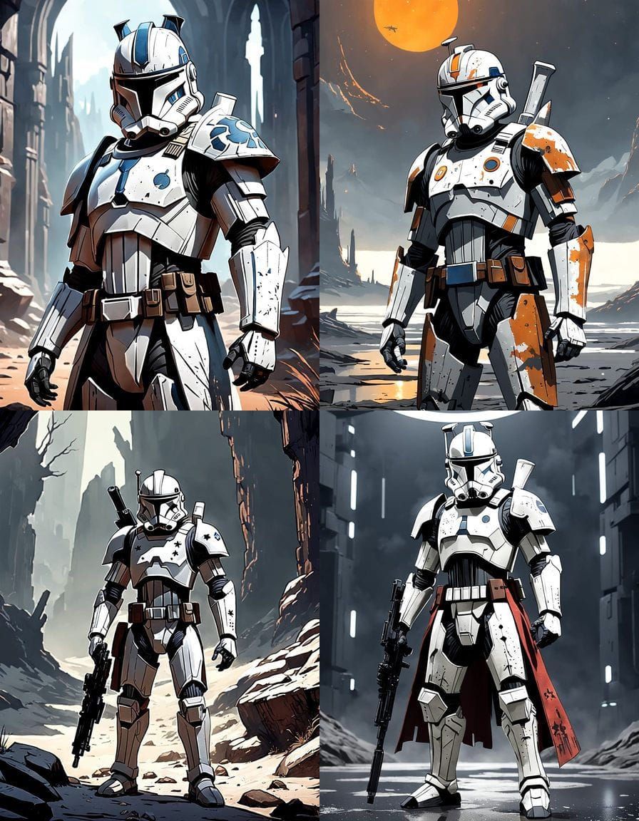 Clone Trooper Armor in Dark Grey and White