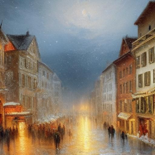 Pointillism:: A Foggy Winter Evening