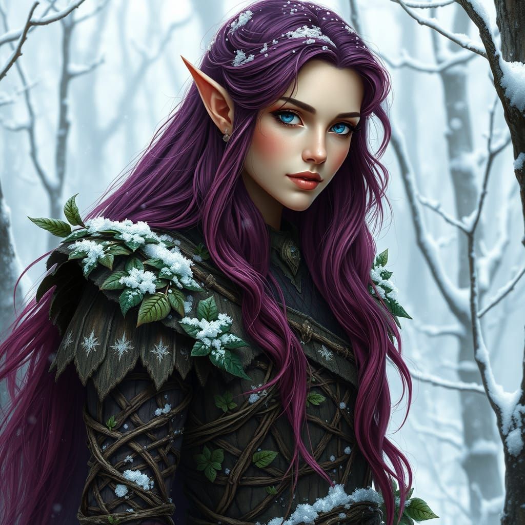 Ethereal Elven Druidess in Winter Wood Armor