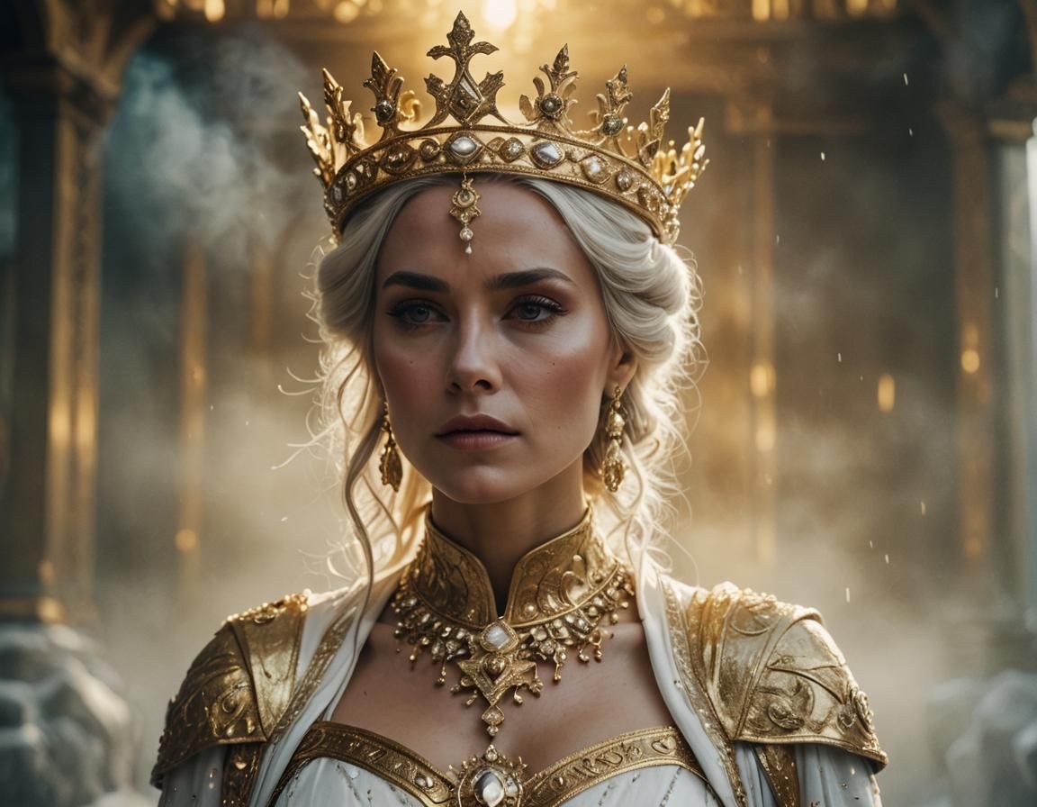 Regal Woman in Majestic Kingdom, Golden Age Style