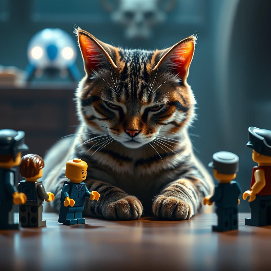 Cats Meeting with Lego Figures