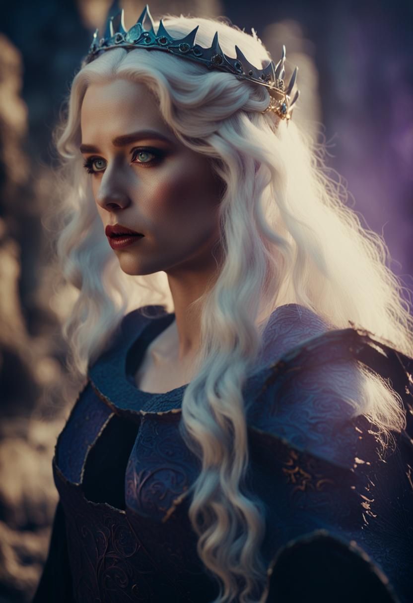 Medieval Queen with Dragon in Cinematic Style