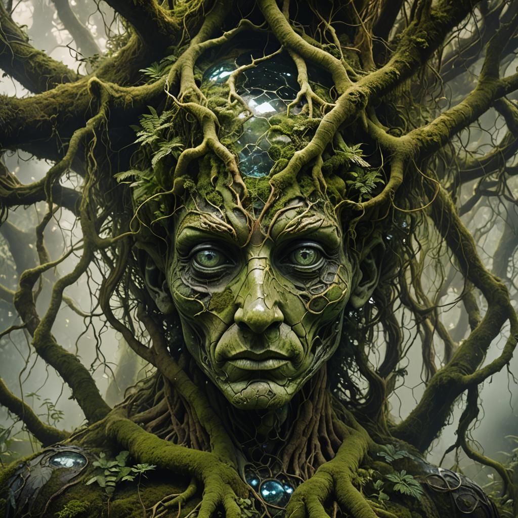 Surreal Cosmic Earth Elemental Portrait