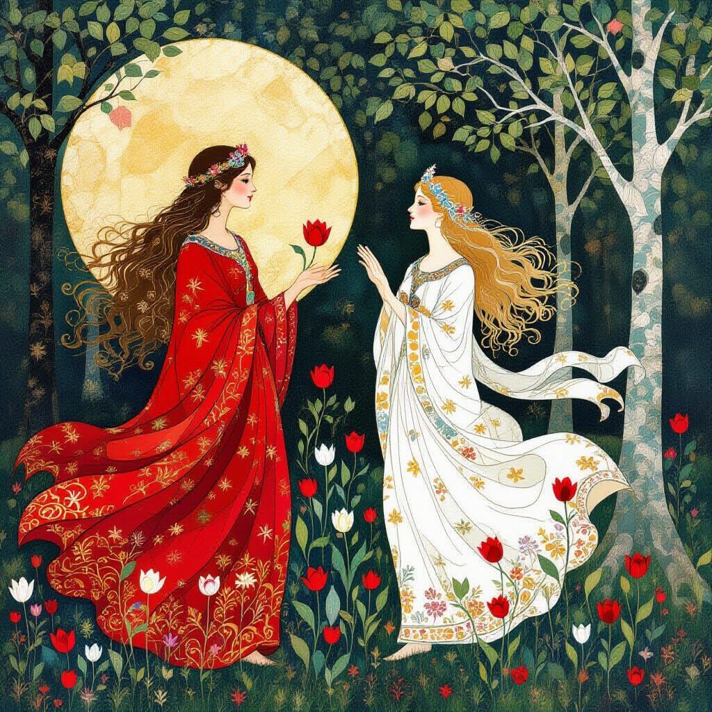 Blodeuwedd: Flower and Owl Goddess in Ethereal Style