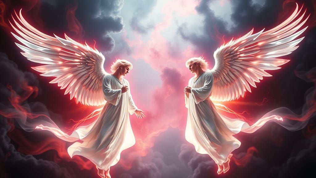 Majestic Archangels Stand Heroically Against Dark Winds