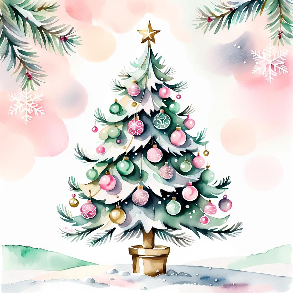 Softly Lit Whimsical Christmas Tree in Pastel Hues