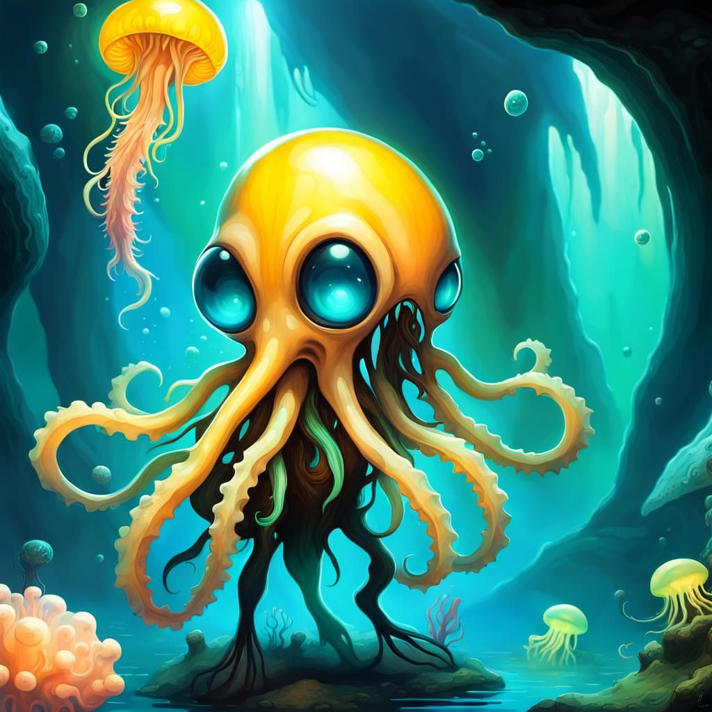 Squid with tentacles hybrid