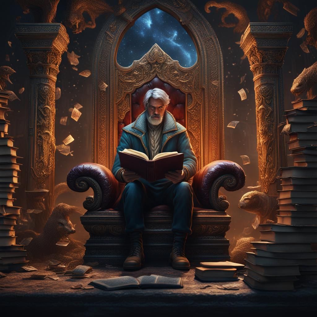 A Man Lost in a Fantastical Book Realm
