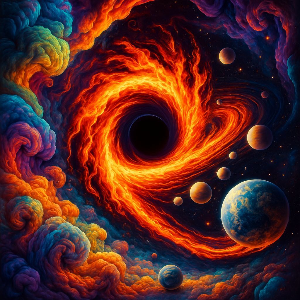 Cosmic Black Hole Devours Solar System in Psychedelic 3D