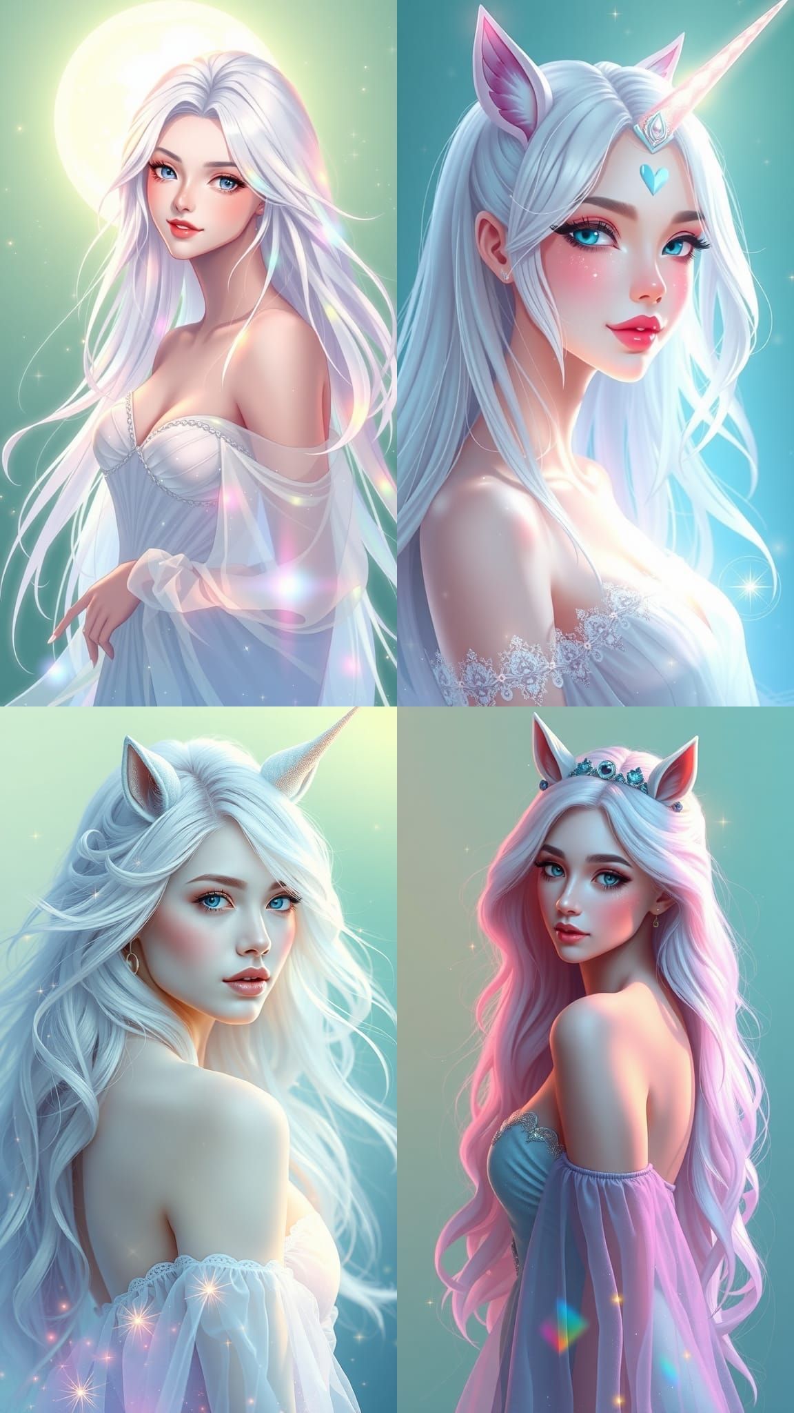 Mystical Unicorn Woman Portrait in 3D Anime Style