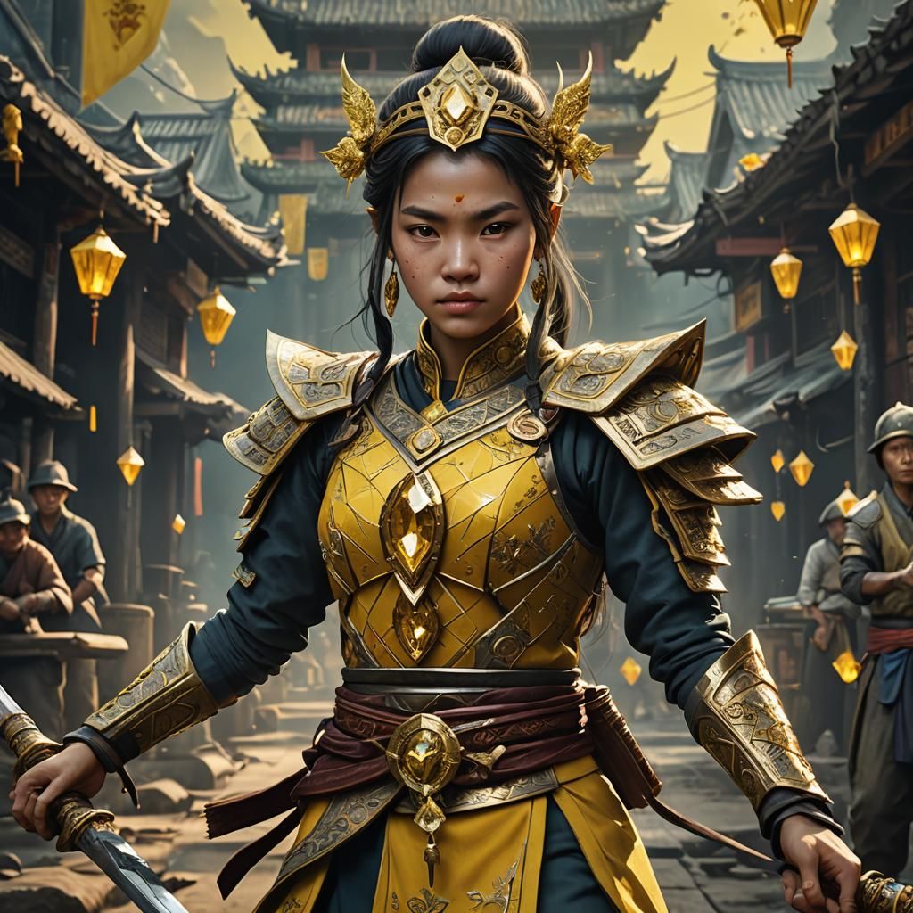 18 year old Vietnamese woman as the yellow diamond samarai w...