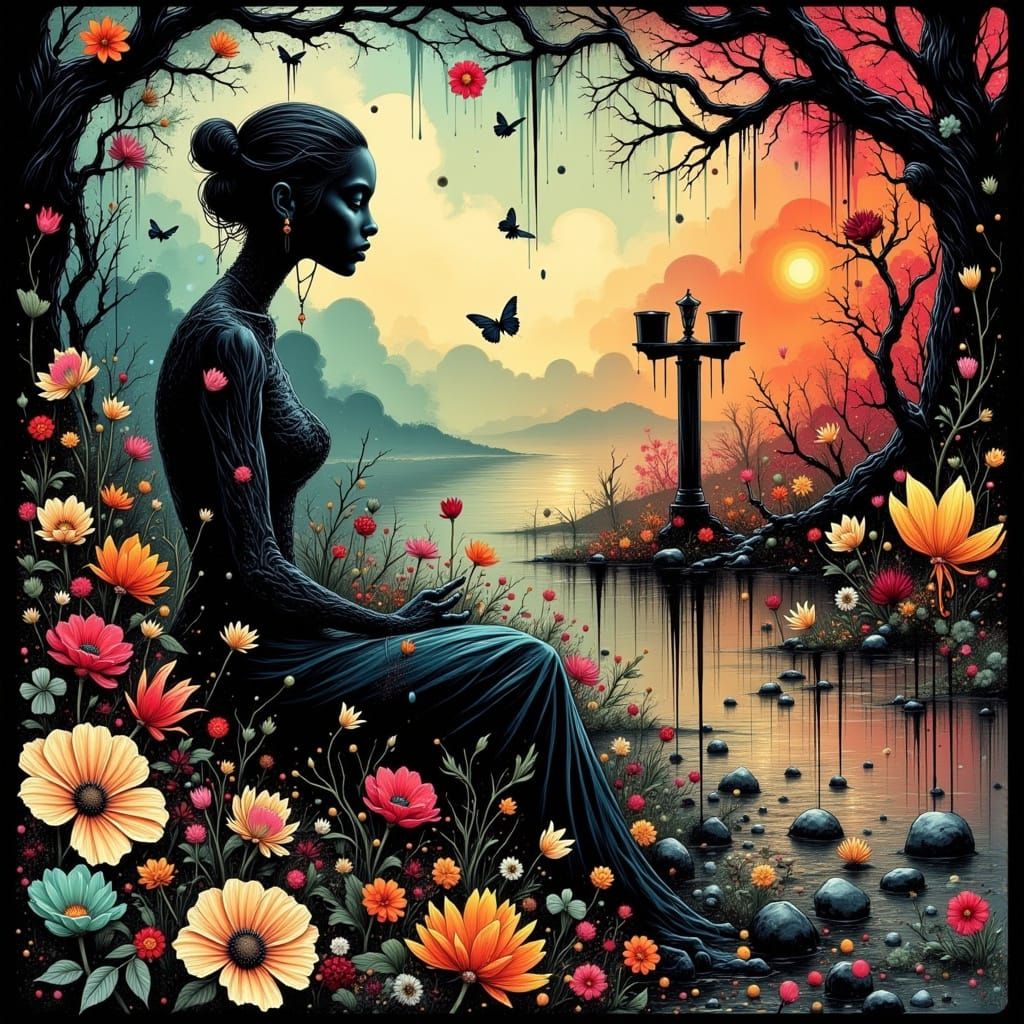 Rare Flowers Bloom in a Dark, Ethereal Tomb