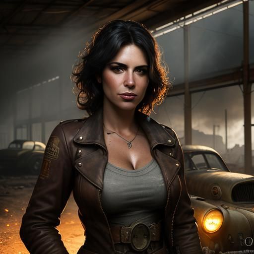 Steampunk Mechanic Girl in Vintage Garage