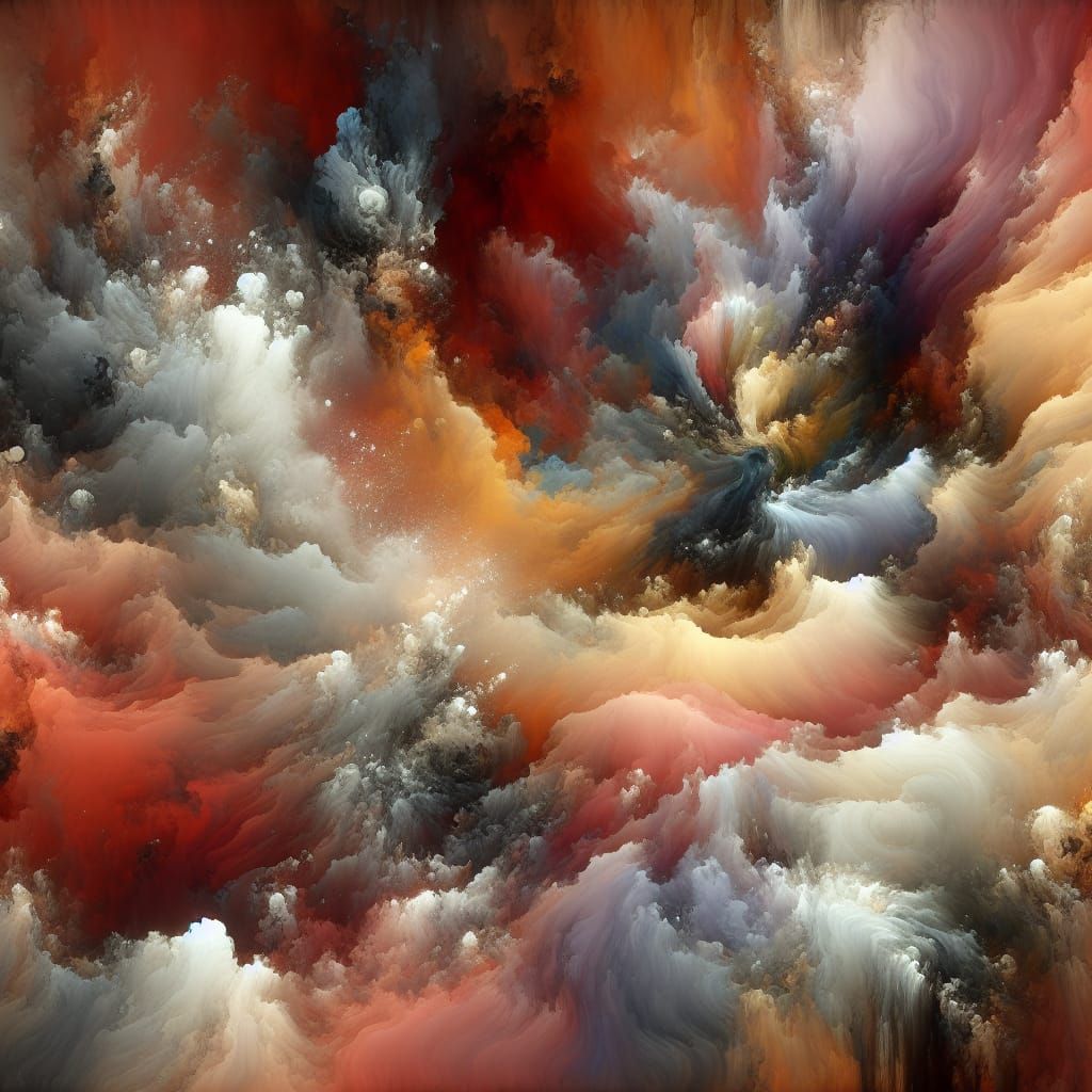 Abstract Tonal Painting with Watercolor and Chalk Textures