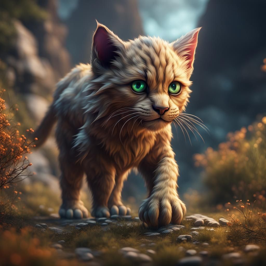 Fantastical Sabre Tooth Kitten Concept Art