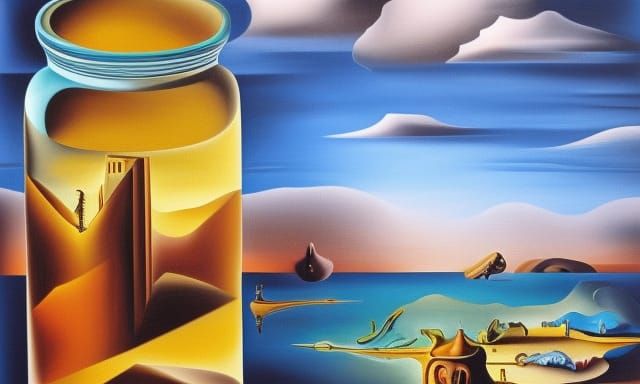 Surreal City in a Jar, Salvador Dali Style