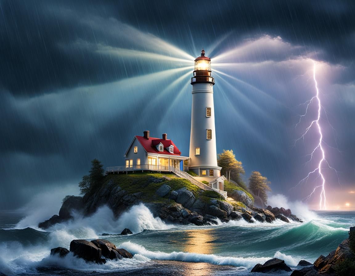 Lighthouse in Rain: Ethereal Brutalist Zodiacal Flower