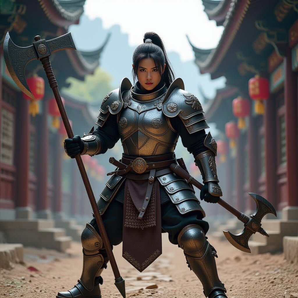 Dynamic Paladin in Cinematic Action Shot