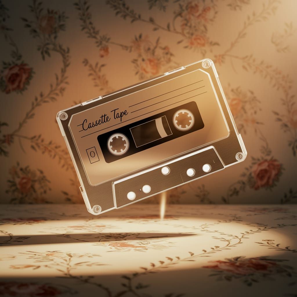 Retro Cassette Tape in Warm Golden Light