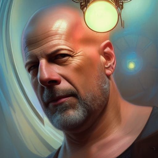 Korben Dallas Portrait in Art Nouveau Style