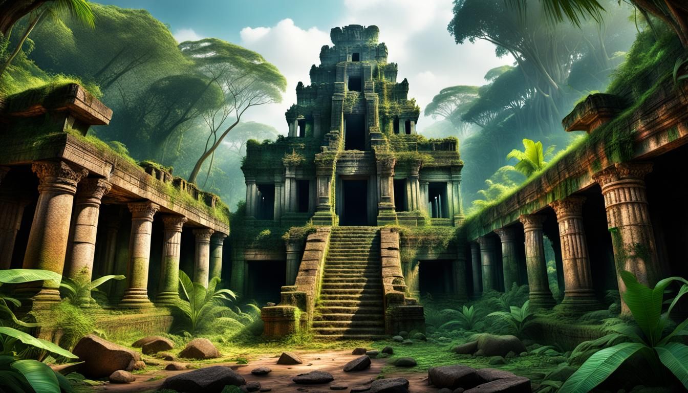 Lush Jungle Ruins with Intricate Details