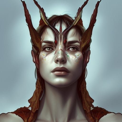 Eldritch Grasshopper Queen Portrait in Unreal Engine 5