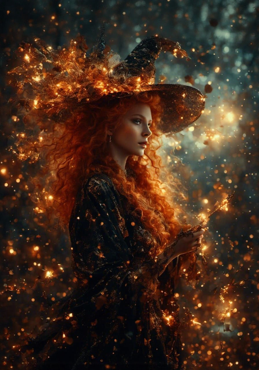 Red-Haired Witch as Exquisite Painting