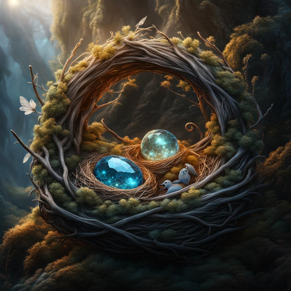 Frost Fairy Nest with Topaz Shimmer